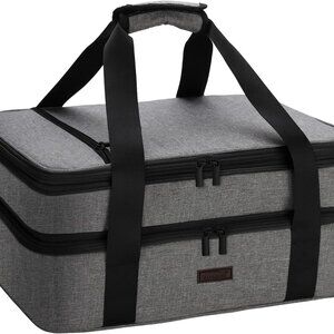 Aosbos Insulated Casserole Carrier – Expandable, Double-Layer, Thermal Food Tran